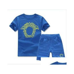 Clothing Sets New Designer Style Childrens For Summer Boys And Girls Sports Suit Baby Infant Short Sleeve Clothes Kids Set 2-8 T Drop Otq8B