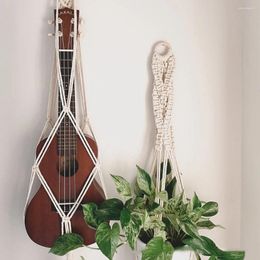 Storage Bags Macrame Woven Wall Hanging Tapestry Guitar Musical Instrument Ukulele Rack Bag Home Decoration