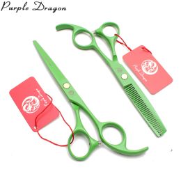 Scissors 5.5" 6" Stainless Green Cutting Scissors Thinning Shears Professional Pet Scissors Animal Shears Dog Grooming Scissors Set Z1023