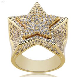 Factory Custom High Quality Hip Hop Jewellery Real 925 Sterling Silver Gold Plated Fashion Jewellery Star Moissanite Iced Out Rings