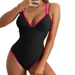 Women's Swimwear Sexy Solid Swimsuit Slimming High Cut Bathing Suit Ribbed Bikini Shaping Bottoms