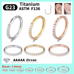 Earrings 16G/18G Hoop Earrings For Women G23 F136 Titanium Round Earring Piercing Jewellery Gift Nose Ring Hinge Clicker Open Diaphragm