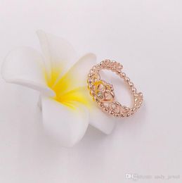 Rose Gold Plated & 925 Sterling Silver Jewellery Ring My Princess Tiara European Style Charm Crown Ring Gift 180880CZ5611377