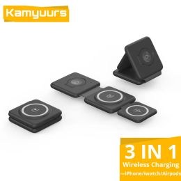 Chargers 2023 New Folding Magnetic Wireless Charger ThreeinOne Multifunctional for iPhone 15plus 13 11 14 12 Pro Max Series