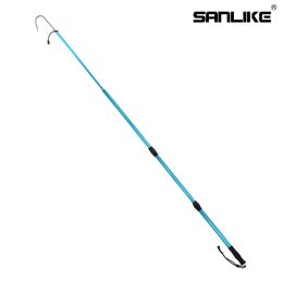 Accessories SANLIKE Fishing Gaff Aluminium Alloy Telescopic Gunsmoke Sea Fishing Stainless Spear Hook Control Tool Landing Gaff with String