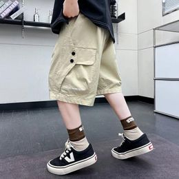 Trousers 2024 Summer Boys Shorts Children's Casual Large Size Sweatpants Fashion Kids Clothes Pockets Cargo Pants Beach