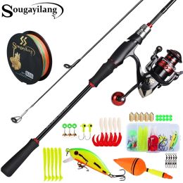 Accessories Sougayilang Fishing Rod Reel Line Lure Combo 1.8/2.1m Carbon Fibre Spinning Rod and Spinning Reel for Bass Pike Trout Pesca