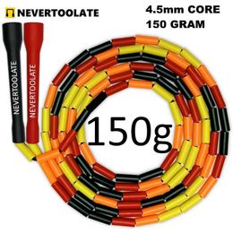 Jump Ropes NEVERTOOLATE 4.5MM Core 150g Heavy Bead Coach Chris 2.9m Hard Bead Ribbon Fitness Freestyle Jumping Rope Y240423