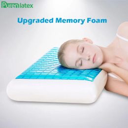 Pillow PurenLatex 60*40*12 Silicone Gel Memory Foam Summer Cool Pillow Spondylosis and Eczema Prevented For Cervical Vertebra Healing