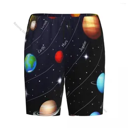 Men's Sleepwear Casual Sleep Bottoms Colourful Solar System Twinkling Night Sky Men Shorts Male Pyjamas