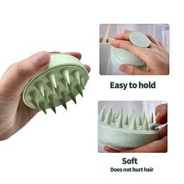 new Wheat Straw Silicone Head Wash Clean Care Hair Root Itching Scalp Massage Comb Shower Brush Bath Spa Anti-Dandruff Shampoo for Wheat