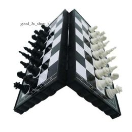 Portable Kid Intelligence Toys Mini International Chess Folding Magnetic Plastic Chessboard Board Game Toy 300