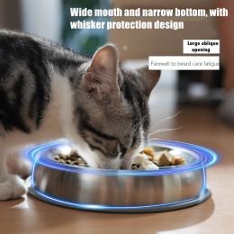 Supplies Pet Cat Feeding Bowl Stainless Steel Cats Bowl Pets Food Drinking Bowls With NonSlip Mat Water Food Container Cat Accessories