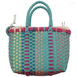 Shoulder Bags Fashion Summer Beach Bag Colour Straw Lady Travel Mobile Handbag Girl