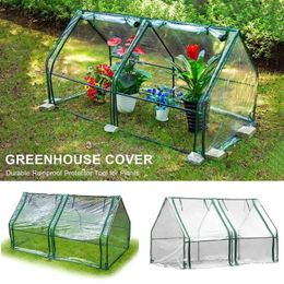 Portable Grow Tunnel Cover Greenhouse with Roll Up Doors Rain Proof Polytunnel Green Houses for Outside Insulation Room 240415