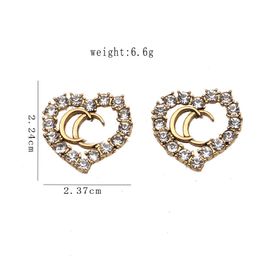 18K Gold Plated 925 Silver Luxury Brand Designers Letters Stud Geometric Famous Women Round Crystal Rhinestone Pearl Earring Wedding Party Jewerlry 20Style