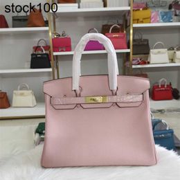 Bag Classic Bag Platinum Bk25 30 35cm Top Layer Cow Lychee Pattern Togo Portable Women's Bag Handmade Genuine Leather