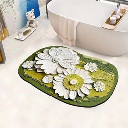 Bath Mats Little Daisy Drain Mat Household Kitchen Bathroom Water Absorbent Floor Non Slip Soft Foot