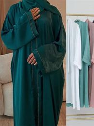 Ethnic Clothing Ramadan Satin Kimono Abaya Dubai Turkey Muslim Islam Saudi Arabia Kebaya Robe African Dresses Abayas For Women Caftan