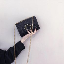 Shoulder Bags PU Leather Purses And Handbags For Women 2024 Designers Luxury Fashion Girls Female Shoppers Plaid Chain Unique Lock Wallets