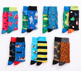 Funny Cotton Fashion Socks for Men Cool Yin Yang Socks Left and Right Foot Different Printed Socks Cartoon8952825