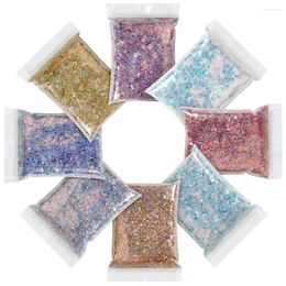 Nail Glitter 50g/bag Mixed Sequins Holographic Hexagon Shaped Laser Colour Sequin Powder For Art Decorations