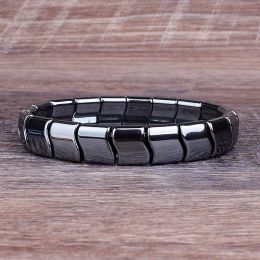 Bangle Classical Wave Hematite Energy Bracelets Men Nature High Polish Hematite Magnetic Bracelets for Women New Fashion Energy Jewellery