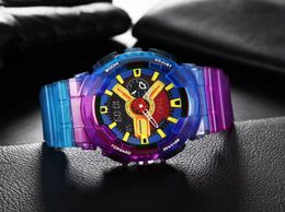 Sales men's watch 110 sports leisure quartz LED digital world time precision waterproof proof jelly Colour high quality3195841