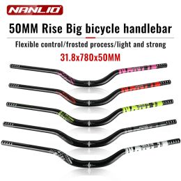 Parts Nanlio 50MM Rise Bicycle Handlebar T6 Aluminum Alloy Swallow Handlebar 31.8*780mm Backsweep 9 Degree Steering Wheel For MTB Bike