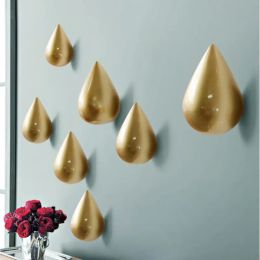 Rails Minimal Modern Style Wooden Water Drop Cloth Cap Hanger Gold Wall Mounted Coat Hat Hooks Home Decor Storage High Quality Resin