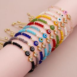 Strands YASTYT Colorful Crystal Beads Bracelets For Women Evil Eye Transparet Heart Shape Charm New In Friendship Fashion Jewelry