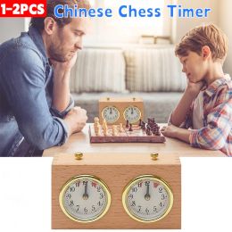 Clocks Chinese Chess Timer Wooden Chess Clock Mechanical Clockwork Driven Mechanical Count Up Down Analog Chess Clock Gift