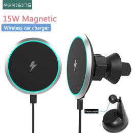 Chargers 15W Magnetic Qi Wireless Car Charger Mount for iPhone 12 Mini Pro Max Mag safe Fast Charging Wireless Charger Car Phone Holder