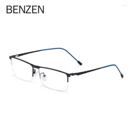 Sunglasses Frames BENZEN Alloy Myopia Glasses Frame Men Ultralight Square Prescription Eyeglasses Male Half Optical 5278