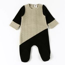 One-Pieces Baby romper long sleeves clothes cotton velour/cable winter children boy and girls clothing outfit family matching baby footies