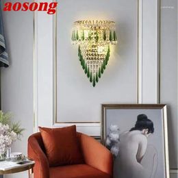 Wall Lamps AOSONG Contemporary Crystal Lamp Indoor Art Living Room Bedroom Bedside Luxurious El Corridor Hallway