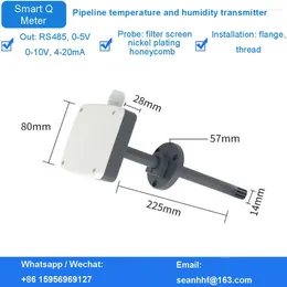 Wind Pipe Temperature And Humidity Transmitter Sensor High Precision Current Voltage 4-20ma RS485 Output Flange Installation