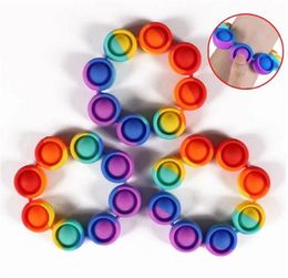 DHL Bubble Stress Reliver Toys Rainbow Bracelet Push Bubbles Antistress Adult Children Sensory Toy To Relieve Autism gift for baby8518281