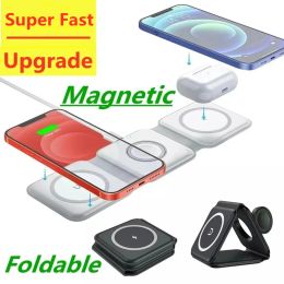 Chargers 3 in 1 Magnetic Wireless Charger Pad for iPhone 14 13 12 11 X Apple Watch 8 7 6 AirPods 15W Fast Wireless Charging Dock Station