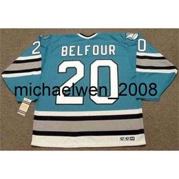 Kob Weng Men Women Youth ED BELFOUR 1997 CCM Vintage Hockey Jersey All Stitched Top-quality Any Name Any Number Goalie Cut