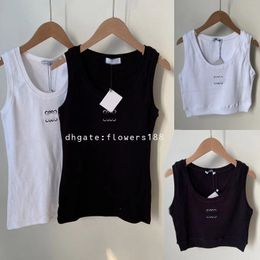 Women's Tanks & Camis Tanks Designer Womens Knits Tees Shirts Sleeveless Woman Summer Camis Tees Vest Short Shirt Lady Slim Vests Ice Silk Tops 2316 T