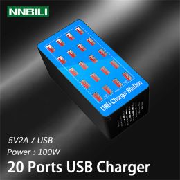 Hubs 100W 10/20 Ports USB Charger For Android iPhone Adapter HUB Charging Station Socket Tablet Phone Charger For Xiaomi Huawei iP