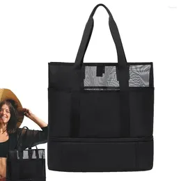 Storage Bags Beach Bag Cooler Tote Extra Large Pool And With Pockets Mesh For Women Insulated Picnic Camping