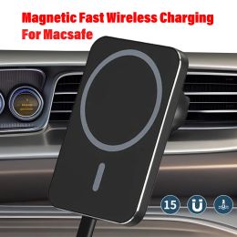 Chargers Upgrade Car Magnetic Wireless Charger For Magsafe iPhone 14 13 12 Pro Max Mini Fast Charging Bracket Phone Holder Air Vent Clamp