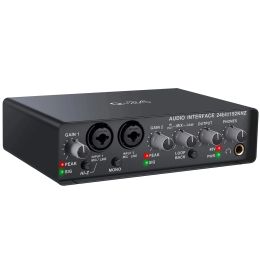Equipment Q24 Q22 Q12 Audio Interface Sound Card With Monitor Mixing Console Studio Recording Microphone 48V Phantom Power Sound Mixer