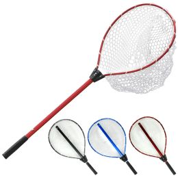 Accessories 938mm Antihook Soft Silicone Fishing Hand Net Telescopic Aluminum Alloy Rod Sea Fishing Landing Nets Outdoor Sports Accessories