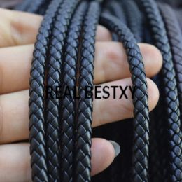 Strands REAL BESTXY 5m/lot Super Fibre leather 5mm leather cord black braided leather cords for DIY Jewellery bracelets cords material