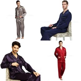 Silk Mens Satin Pamas Pama Pyjamas Set Sleepwear Loungewear S,M,L,XL,XXL,XXXL,4XL Plus Size__big and Tall 201109