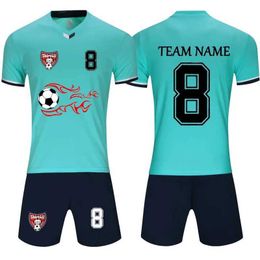 Fans Tops Tees Adult Kids Football Jersey Personalised Custom Mens Boys Soccer Jersey Set Fast Dry Soccer Uniform Breathable Football Uniform Y240423