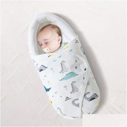 Sleeping Bags Slee Born Baby Bag Trasoft Thick Warm Blanket Pure Cotton Infant Boys Girls Clothes Nursery Wrap Ddle Bebe 230601 Drop Dhahz